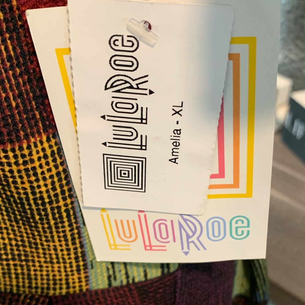 LuLaRoe Colorful Patchwork Midi Dress - Picture 2 of 5